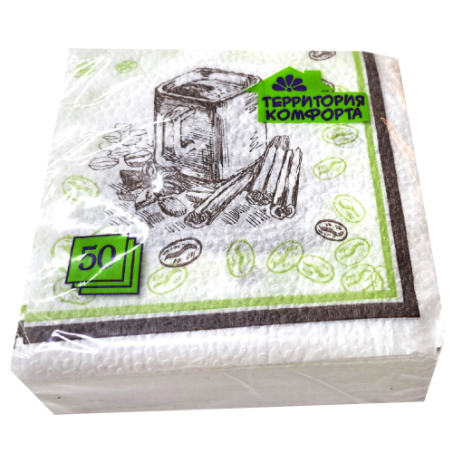 Салфетки бумажные 50шт.цв. Кофе/60/