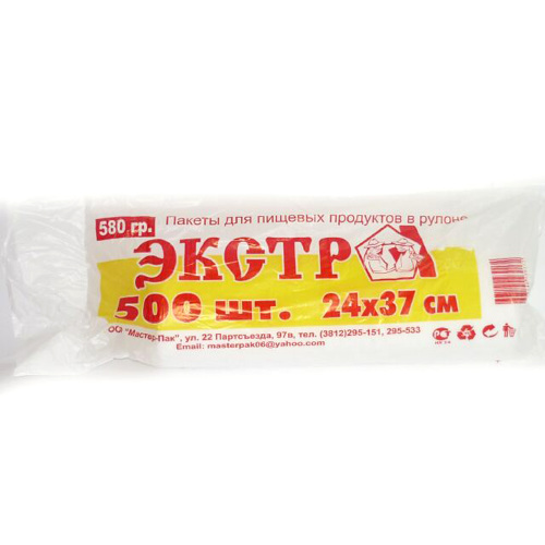 Мешок ПНД  в рулонах 500шт.Экстра 24*37 (М) /20/