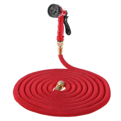 Шланг полив. растягивающийся стрейтч красный 5м до25м garden hose /16/