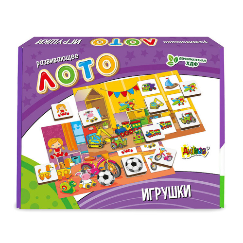Игра настольная "Лото", развивающее, 36 фишек/24/