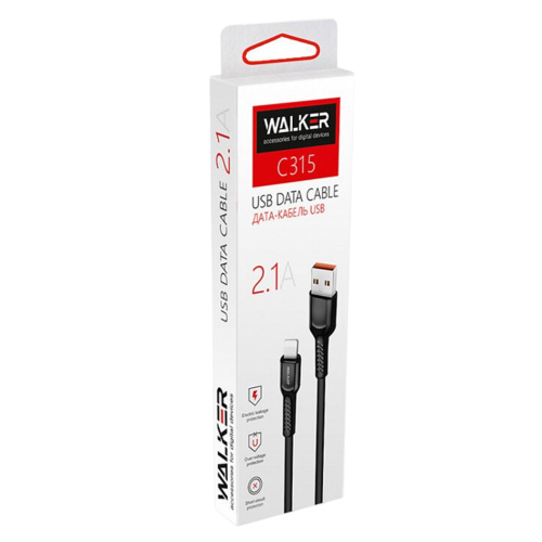 Кабель Walker Type-C USB C315 2.4А, черн.
