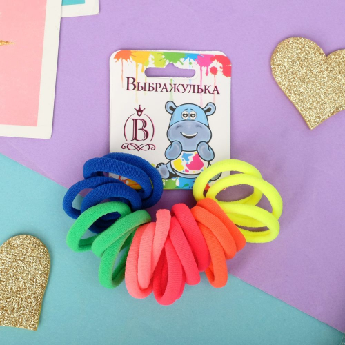 Резинка для волос Кокетка d-5.5см 1 шт микс/12/