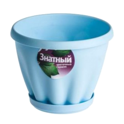 Горшок "Знатный" с поддоном 6,7л d270 голубой/15/