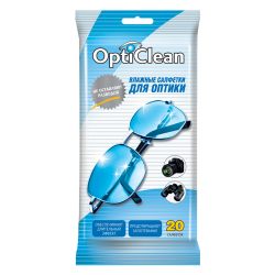 Салфетки влажные для оптики OptiClean 20шт./180//30/
