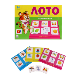 Игра настольная "Лото", для малышей, 24 фишки/24/